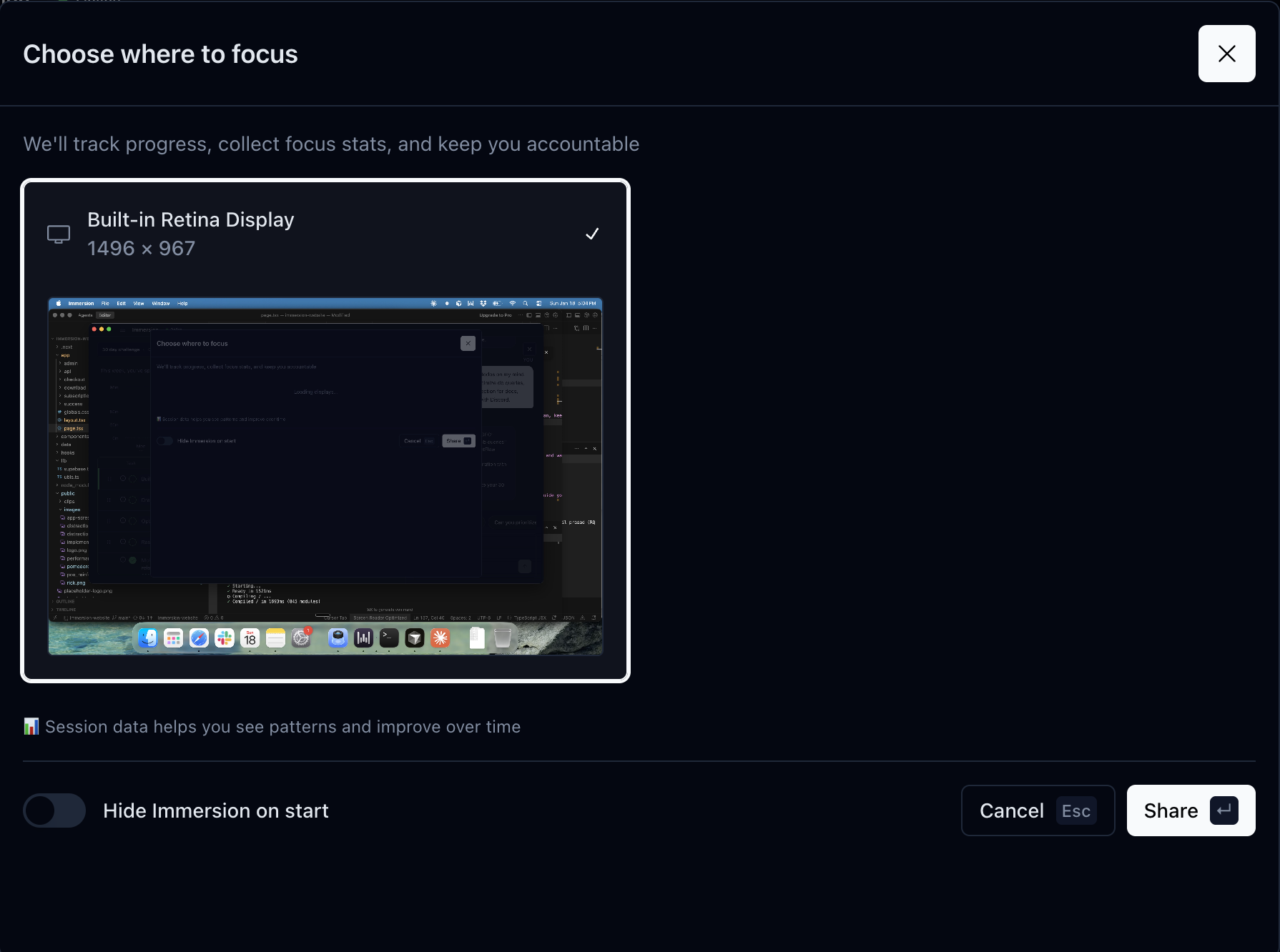 Share your screen and expire your timer by staying on-task